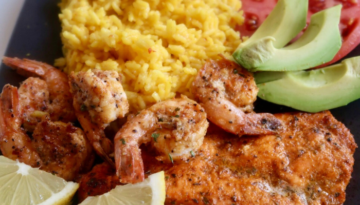 Garlic Butter Shrimp & Salmon Dinner Recipe