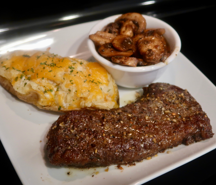 Juicy Steak & Cheesy Baked Potatoe Dinner