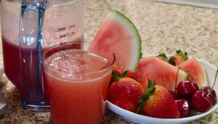 Cherry Strawberry Watermelon Juice Recipe