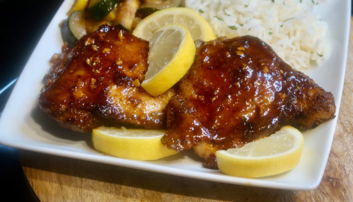 Honey Garlic Lemon Chicken Thighs