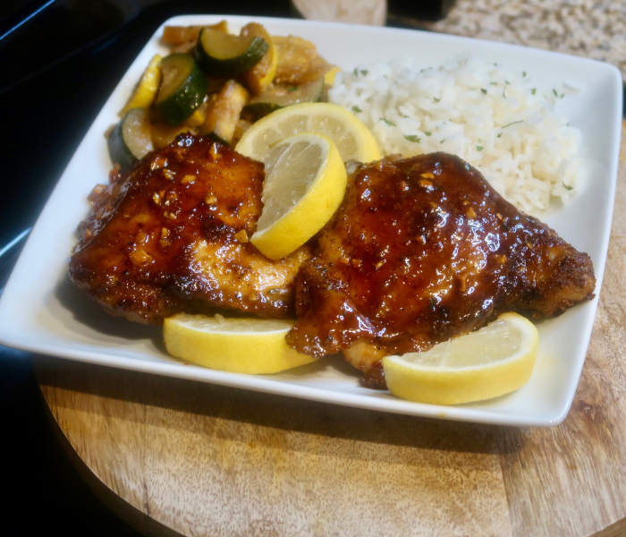 Honey Garlic Lemon Chicken Thighs