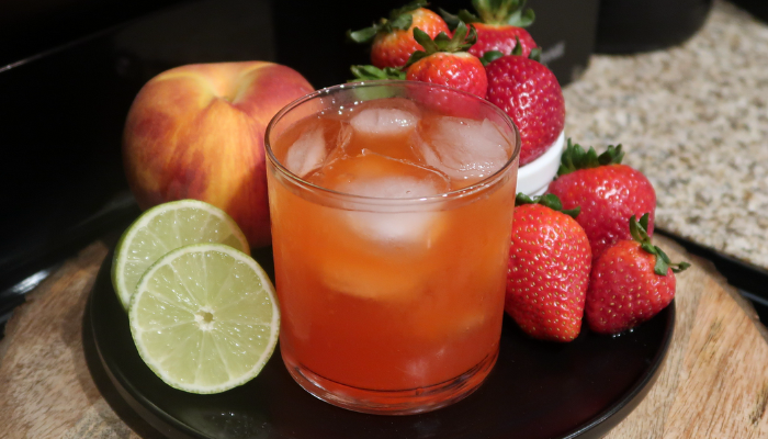 Peach Strawberry Cocktail