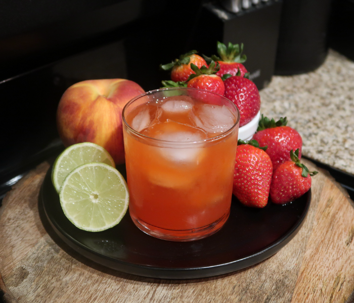 Peach Strawberry Cocktail