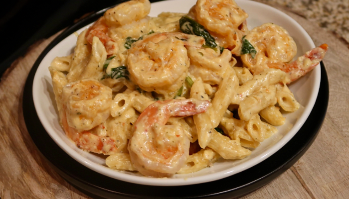 Creamy Shrimp & Spinach Pasta