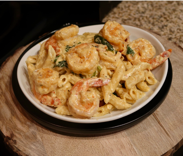 Creamy Shrimp & Spinach Pasta